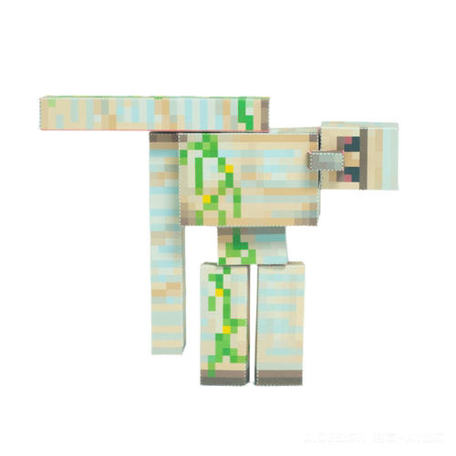 我的世界磁力铁傀儡史蒂夫手工DIY纸模型超可动人偶手办剪纸玩具