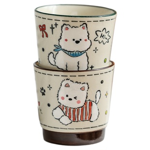 卡通小狗陶瓷马克杯创意可爱咖啡杯高颜值早餐牛奶杯喝水杯家用