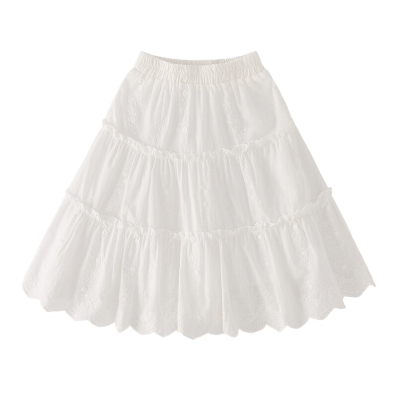 jellybaby大童半身裙2026女童A字裙法式纯棉儿童秋款女孩宝宝裙子