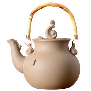 煮茶壶2023新款陶壶电陶炉明火围炉老白茶黑茶砖茶专用提梁壶单壶