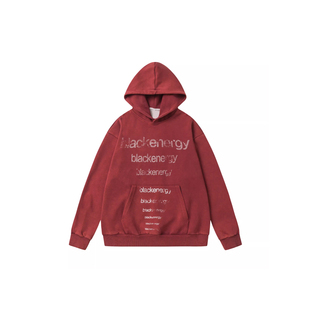 NECOYEP 2025美式字母做旧印花男女宽松长袖连帽卫衣潮流套头上衣