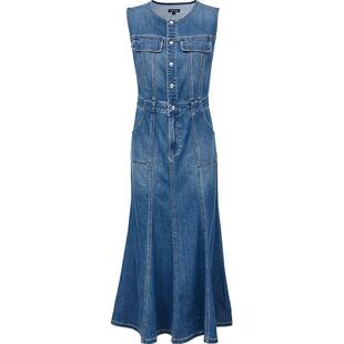 Vero Moda连衣裙2026春季新款无袖长款收腰鱼尾牛仔裙时髦精致