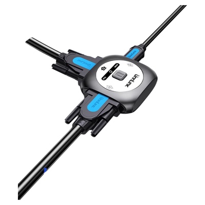 优联HDMI+VGA切换器二进一出hdmi转vga转换器高清接头笔记本电脑机顶盒连接线共用电视屏幕显示器投影仪