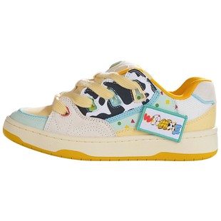 顽刻官方面包鞋奶牛小新配色复古低帮男女国潮滑板鞋