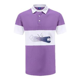 BCGOLF男式翻领短袖T恤衫夏季运动POLO服装上衣男款服装双拼色