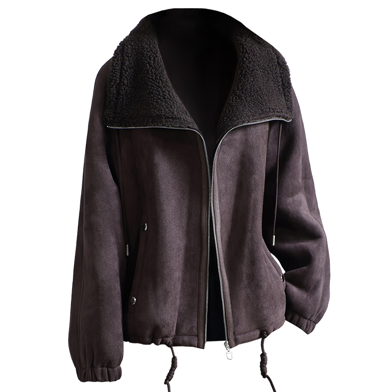 羊剪绒大衣女新款2025冬高档奢华宽松紧海宁羔羊毛毛颗粒皮草外套