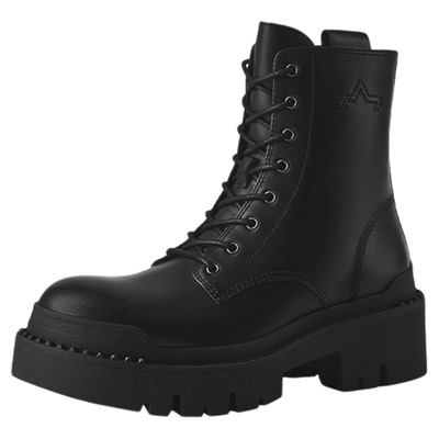 ASH女靴2025秋冬新款NOAH真皮厚底增高短靴女纯色侧拉链马丁靴潮