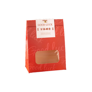 2025新年开窗自立袋雪花酥牛轧糖零食糖果包装袋烘焙纸袋