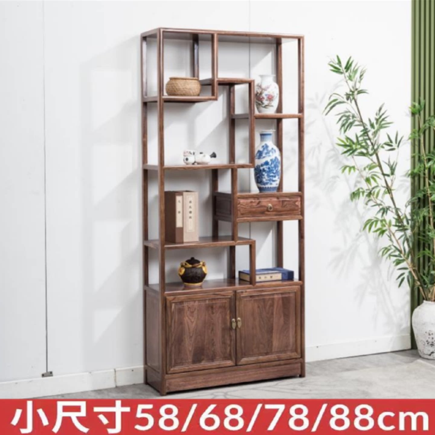 中式博古架实木茶室小置物架客厅收纳展示柜多宝阁办公室隔断玄关