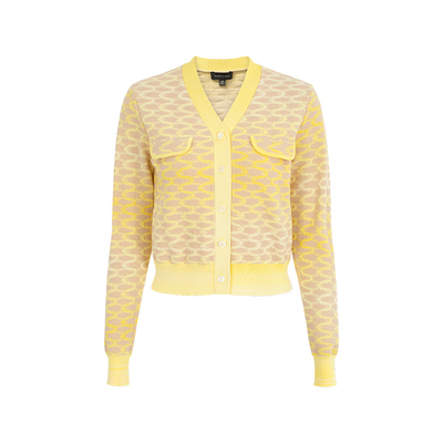 MARYLING渐变鹅黄色针织开衫