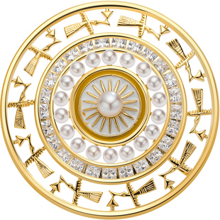 南珠宫印象八桂珍珠铜鼓胸针珐琅工艺淡水珍珠胸饰国礼 H054D新品