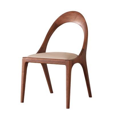 餐椅yamoo黑胡桃靠背椅子北欧