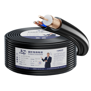 蓝叶 监控线带电源线同轴一体线监控综合线材SYV75-5-4-3带电源线