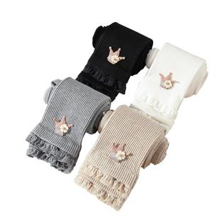 女童裤子春秋款儿童打底裤2024新款冬季加绒女孩白色秋装薄绒加厚