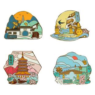 【西泠印象】杭州文创西湖十景中国风高级感创意冰箱贴磁吸装饰小物件高颜值磁贴旅游纪念品小礼物送女生礼物
