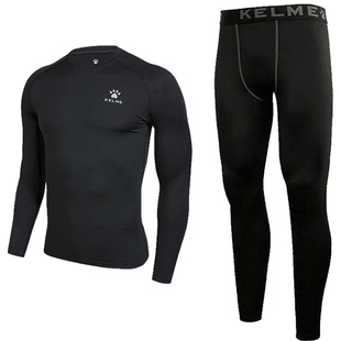 卡尔美儿童紧身衣男孩训练服套装运动加绒篮球足球打底保暖衣裤女