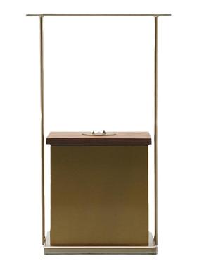 新中式创意金属提盒摆件书房办公桌艺术工艺品样板间电视柜装饰品