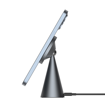 利乐普极简Magsafe无线充电器磁吸支架铝合金快充适用于iPhone17/16/15手机桌面可旋转底座15W便携耳机充电器