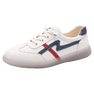 真皮软底小白鞋女2026年春季新款运动女鞋休闲牛筋底妈妈平底单鞋