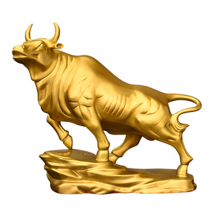 黄铜牛摆件铜牛金牛公牛家居牛气冲天办公室高档开业礼品特大号