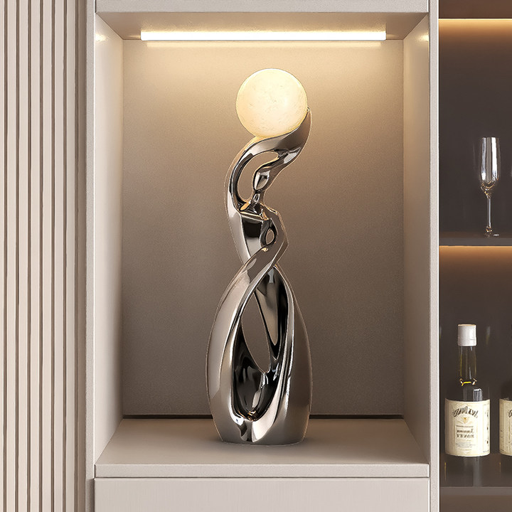 创意抽象人物艺术摆件家用床头小夜灯玄关卧室家居客厅装饰品桌面