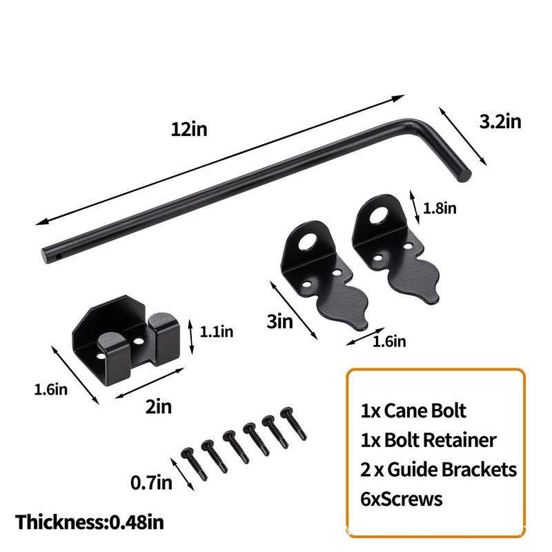 栅栏篱笆门闩 12inch 户外门闩 Cane Bolt Gate Drop Rod