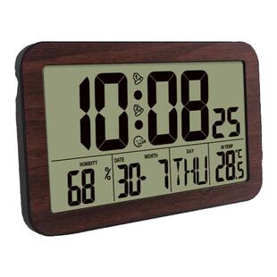 客厅电子时钟夜光挂钟数字钟表台式温湿度闹钟简约创意桌面家用