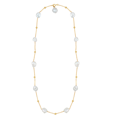 JX I 阿利萨小姐 欧美法式S925银天然巴洛克珍珠轻奢高级感锁骨链