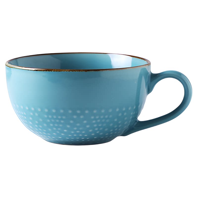三瓷家  欧式浮雕陶瓷马克杯咖啡杯大容量牛奶汤杯情侣杯早餐杯