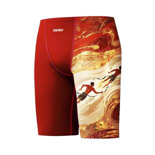 青少年儿童泳裤男中大童抗氯专业训练比赛套装五分男孩速干游泳裤