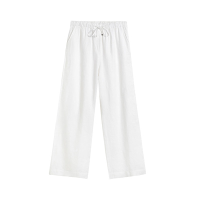 七夕礼物【随心系列】GANT/甘特26女亚麻裤老钱风松弛阔腿休闲裤