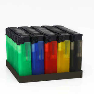 打火机定制广告印字厂家批发半透明加厚防爆打火机logo刻字 创意