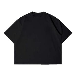 45Cent美式Boxy短宽280g重磅纯棉短袖T恤宽松圆领男基础短款上衣