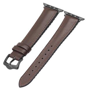 适用苹果iwatch7真皮表带Apple watch6/5/4/3代纳帕皮时尚简约苹果Series 10手表带男商务新款40/41/44/45mm