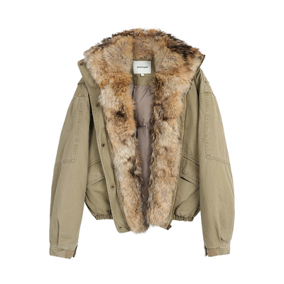 巴恩冬令毛领90白鸭绒羽绒