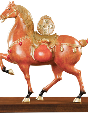 马上有钱铜马摆件乔迁开业贺礼