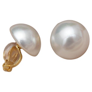 复古名媛夸张半圆珍珠耳夹2025新款法式优雅无耳洞免打孔耳环耳钉