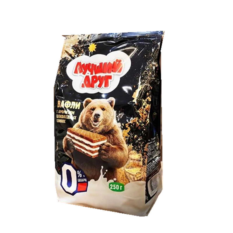俄罗斯进口无蔗糖黑巧威化饼干