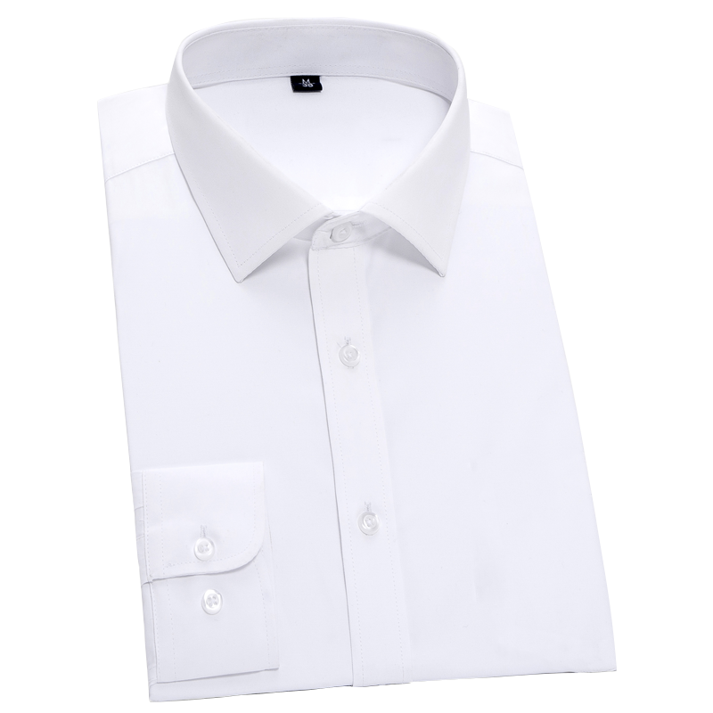 定制长袖衬衫男女士工作服棉短袖白衬衣订做职业工装刺绣印logo