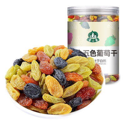 新疆葡萄干超大五色吐鲁番特产绿黑加仑无添加果干四色混合烘焙