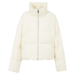 【王楚然同款】朗姿霍尔多巴吉白鹅绒立领短款羽绒服女2025年新款