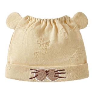 童泰婴儿帽子纯棉宝宝胎帽新生儿防风帽初生儿空顶帽提花护囟门帽