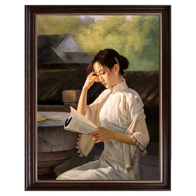 纯手绘玄关入户大芬村复古装饰画