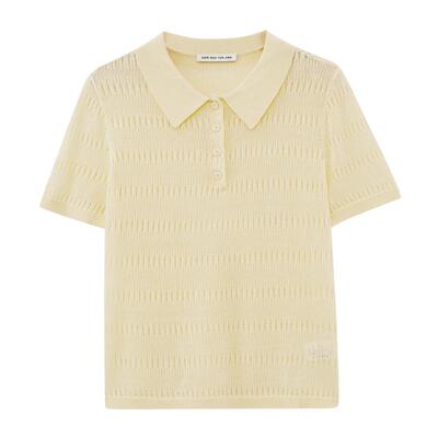 水云间羊毛镂空POLO针织衫