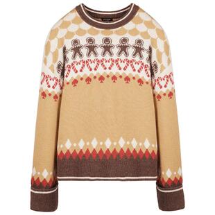 【3期免息】kate spade ks Gingerbread 姜饼小人图案费尔岛毛衣