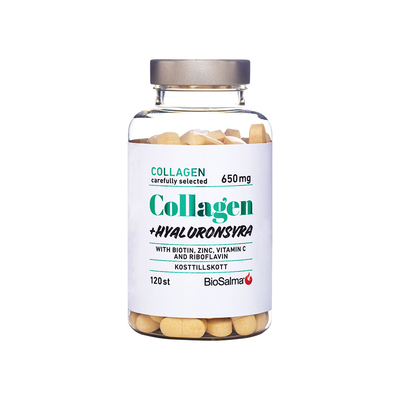 瑞典直BioSalma胶原蛋白玻尿酸牛胶原肽小分子2000道尔顿120粒