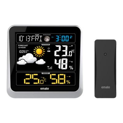 大屏数显彩屏气象站室内外温闹钟