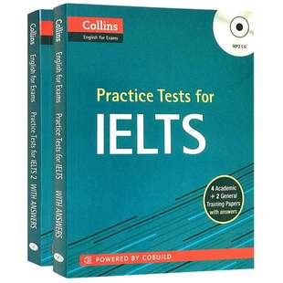 英文原版 雅思模拟题系列 2册套装 Practice Tests for IELTS 柯林斯雅思考试辅导工具书 英文版原版工具书 正版进口英语书籍教材