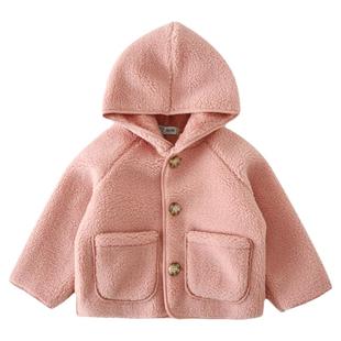 儿童羊羔毛外套2025新款男童加绒秋冬装宝宝女童颗粒绒上衣加厚潮