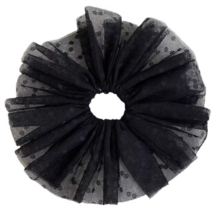 Mona张琦贤同款波点头纱大肠发圈头花女高级感头绳2025年新款发饰